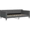 vidaXL Divano letto grigio scuro 100x190 cm in tessuto