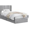vidaXL Struttura letto con contenitore e testiera Grigio Sonoma 90 x 190 cm