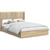 vidaXL Struttura letto con contenitore e testiera in rovere Sonoma 140 x 200 cm