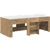 vidaXL Letto a soppalco per bambini, marca vidaXL, stile artigianale, finitura noce, dimensioni 203 x 101,1 x 68,5 cm