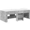 vidaXL Letto a soppalco per bambini, colore grigio cemento, 90 x 190 cm, realizzato in materiale composito di legno