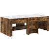 vidaXL Letto a soppalco per bambini, legno impiallacciato effetto noce affumicato, 90 x 190 cm