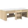 vidaXL Letto a soppalco per bambini, marca vidaXL, finitura Sonoma, dimensioni 193 x 96,1 x 68,5 cm, realizzato in legno composito