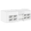 vidaXL Letto a soppalco con armadio e scaffale, 3 pezzi, bianco, materiale in legno