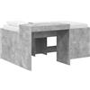 vidaXL Letto a soppalco con scrivania per bambini vidaXL, grigio cemento, materiale composito