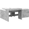 vidaXL Letto a castello con scrivania per bambini vidaXL, grigio cemento, 75 x 190 cm