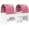 vidaXL Letto a tunnel, 3 pezzi, bianco e rosa, realizzato in materiale plastico simile al legno