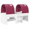 vidaXL Letto con tunnel, 3 pezzi, bianco e rosso, realizzato in materiale composito di legno