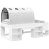 vidaXL Struttura letto con tunnel e mensola, 3 pezzi, bianco, MDF