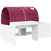 vidaXL Letto a tunnel, 4 pezzi, bianco e rosso, realizzato in materiale composito di legno