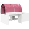 vidaXL Letto a soppalco con scala, 3 pezzi, finitura artigianale in rovere e legno composito rosa