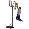 HyperMotion Canestro da basket da terra regolabile in altezza 160-260 cm, in acciaio, con pannello posteriore trasparente, supporto per canestro da basket per bambini, ragazzi e adulti