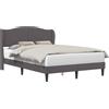 vidaXL Struttura letto con testiera Grigio 140 x 190 cm Pelle finta