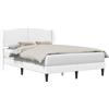 vidaXL Struttura letto con testiera, bianca, 140 x 190 cm, ecopelle