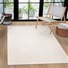 Paco Home Tappeto Soggiorno Camera da letto moderno a pelo corto scandinavo Boho Pattern Arcobaleno japandi Geometrico Effetto 3D Crema, Dimensione:80x150 cm, Colore:Crema