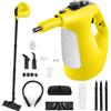 COSTWAY 1500W Pulitore a Vapore Portatile, Macchina a Vapore con Serbatoio d'Acqua da 400 ml Blocco per Bambini e Kit di Accessori da 14 Pezzi, 33x13x24,5 cm (Giallo)
