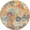 Generico Tappeto Rotondo,Traliccio vintage orientale tradizionale multicolore, arancione, ø 160 cm, Tappeti Decorazioni per interni Salotto Soggiorno Divano Tavolo da pranzo