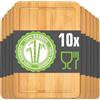 DuneDesign Set di 10 Taglieri in Legno 22x15 - Tagliere Compatto per Antipasti, Aperitivi, Stuzzichini - Vassoi Rustici per Cucina, Servizio in Tavola, Bar e Catering - Mini Asse da Portata Decorativa