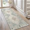 GENIMO - Tappeto Vintage 80x300cm - Antiscivolo, Facile da Pulire, Con Pelo Corto - Per Corridoio, Soggiorno - Verde Chiaro