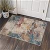 GENIMO - Tappeto Antiscivolo Moderno Astratto - 60x90cm - Corto Pile - Facile da Pulire - Per Piccoli Spazi - Arancione Blu