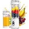 XJJAUGKLY Mixer portatile to go, 600 ml Fresh Juice Mixer Flacone Mini Mixer e Smoothie Maker con 12 lame, senza fili e ricaricabile, frullati di frutta (bianco)