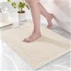 Exclusivo Mezcla Tappeto da bagno 51 x 76 cm, in ciniglia, extra morbido, lavabile in lavatrice, per pavimento del bagno, doccia, decorazione per la casa, avorio