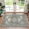GENIMO - Tappeto Vintage 60x90cm - Antiscivolo, Lavabile, Con Pelo Corto - Per Corridoio, Ingresso, Camera - Grigio Scuro