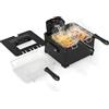 LIFEZEAL Friggitrice 5L, Temperatura Regolabile 150-190°C, Friggitrice ad Olio 1700W con Finestra, 3 Cestello per Friggere Removibile, Timer, Parti Lavabile in Lavastoviglie, per Cucina Domestica