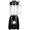 Huslog Frullatore 1200W, Caraffa Vetro 1,5 L, 6 Lame Acciaio Inox, 2 Velocità + Pulse, Funzione Ice Crush, Coperchio con Apertura, Protezione Calore, Facile da Pulire, per Frullati e Verdura, Nero