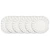 KORAT Set Sottopiatti Decorativi 33 cm con Bordo Ondulato - 4 Colori Eleganti (Rosso, Oro, Argento, Bianco) - Sottopiatto in Plastica Leggero per Feste, Tavola, Eventi e Natale (6, Bianco)