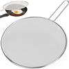 HATANSE 33cm Paraschizzi Padella in Acciaio Inox Paraschizzi Cucina con Manico Lungo Paraspruzzi Antigrasso per Molte Padelle