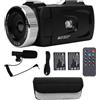 NUMNBE Videocamera Digitale 4K HD, 48MP, Obiettivo Ampio F2.0, Schermo Rotante Multi Angolo, Lampada LED 3W TIR - Riprese Dettagliate, Elevata Luminosità, Perfetta per Vlog e