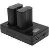 Jectse Set Caricabatterie per Fotocamera, Caricabatterie Display Digitale a 2 Slot con Batterie di Ricambio 2 * 2800mAh per Z6 Z7 D750 D850 D7000 D7200 D7500 D500 D600 D610 D780 D800 D810