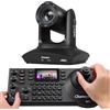 Chameye Telecamera PTZ 4K con NDI, Tracciamento AI-Automatico, Zoom Ottico 20X (Zoom ibrido 30x), Certificazione NDI HX, HDMI/USB 3.0/LAN, C420T+ Controller PTZ NDI E300