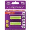 Esperanza marque+generique Esperanza 5901299923115 EZA101G - Batterie ricaricabili Ni-MH AAA 1000 mAh, confezione da 2 pezzi, colore: Verde