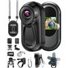 NNYYMH 1080P Bodycam Min con Scheda SD 64GB, Action Cam con Schermo Touch HD, Autonomia 120 Minuti, Grandangolo 120°, Clip Posteriore 360°, Visione Notturna a Infrarossi, Dashcam Telecamera moto