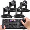 Chameye Telecamera PTZ 4K con NDI, Tracciamento AI-Automatico, Zoom Ottico 20X (Zoom ibrido 30x), Certificazione NDI HX, HDMI/USB 3.0/LAN, C420Tx4+ Controller PTZ NDI E300