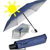 iX-brella Mini ombrello solare con accensione automatica con protezione UV e calore, Blue-silver - Protezione dai raggi UV e dal calore, 92 cm, Ombrello tascabile automatico