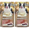Stuzzy, Monoprotein Grain & Gluten Free, Cibo Umido per Cani Adulti con Manzo Fresco e Mirtilli Preparato in Patè - Totale 1,8Kg (12 Buste da 150G) (Confezione da 2)