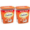 Catisfactions Snack per Gatto, Formato Scorta 700 g al gusto Pollo, 2 Maxi Tub da 350 gr Ciascuno (Confezione da 2)