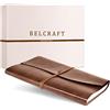 Belcraft Tivoli A4 Diario/Taccuino in Pelle riciclata, Realizzato a mano da Artigiani Toscani, Include Scatola Regalo, A4 (21x30 cm) Marrone Chiaro