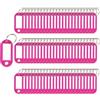 SENRISE 100 etichette portachiavi in plastica per portachiavi, identificativi, bagagli, nome, portachiavi con divisione, etichette portachiavi (rosso rosa)