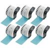 BETCKEY - 6 Rotoli DK-22223 Etichette a Lunghezza Continua Compatibile con Brother, 50mm x 30.48m, 6 Etichette Colorate Blu per Stampanti di Etichette Brother QL