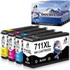 DOUBLE D 711 per HP 711 711XL CZ129A CZ133A CZ130A CZ132A CZ131A Compatibili con per Cartucce HP DesignJet T120 24 T120 610 T520 24 T520 36 T520 610 T520 914 (1BK/1C/1M/1Y,4 Pack)