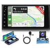 Hodozzy 2GB+64GB Android Autoradio per Toyota Hilux RAV4 Corolla Prado Land Cruiser con Wireless Carplay Android Auto, Auto Stereo 7 Pollici Touchscreen GPS WiFi Bluetooth FM/RDS Radio per Toyota