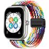 GIOPUEY Cinturini Magnetica Compatibile con Honor Choice Haylou Watch, Cinturino in Morbido Nylon Intrecciato [Unisex] [Traspirante] - Colourful-B