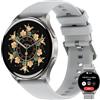 IOWODO Smartwatch Uomo Donna, 1.43 AMOLED Orologio Fitness Tracker con Effettua/Risposta Chiamate Bluetooth, Contapassi/Cardiofrequenzimetro/Sonno, Impermeabile IP68 per Android iOS