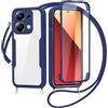 FERLAN Cover per Xiaomi Redmi Note 13 4G con Cordino, 360 Gradi Antiurto Custodia con Protezione Schermo Integrata Trasparente Rugged TPU Bumper Doppia Protettiva Cover per Xiaomi Redmi Note 13 4G -Blu