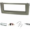 tomzz Audio 2414-072 Radio Bezel Set compatibile con Fiat Grande Punto Typ 199 Bj.2005-2009 grigio con slot in metallo Radio adattatore ISO Antenna adattatore ISO DIN staffa di rilascio