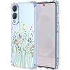 YUXING Trasparente Cover per Samsung Galaxy S25 Edge - Custodia Protettiva Sottile in TPU Morbido Antiurto con Carino Motivo Disegno Cool (Flower Bush)